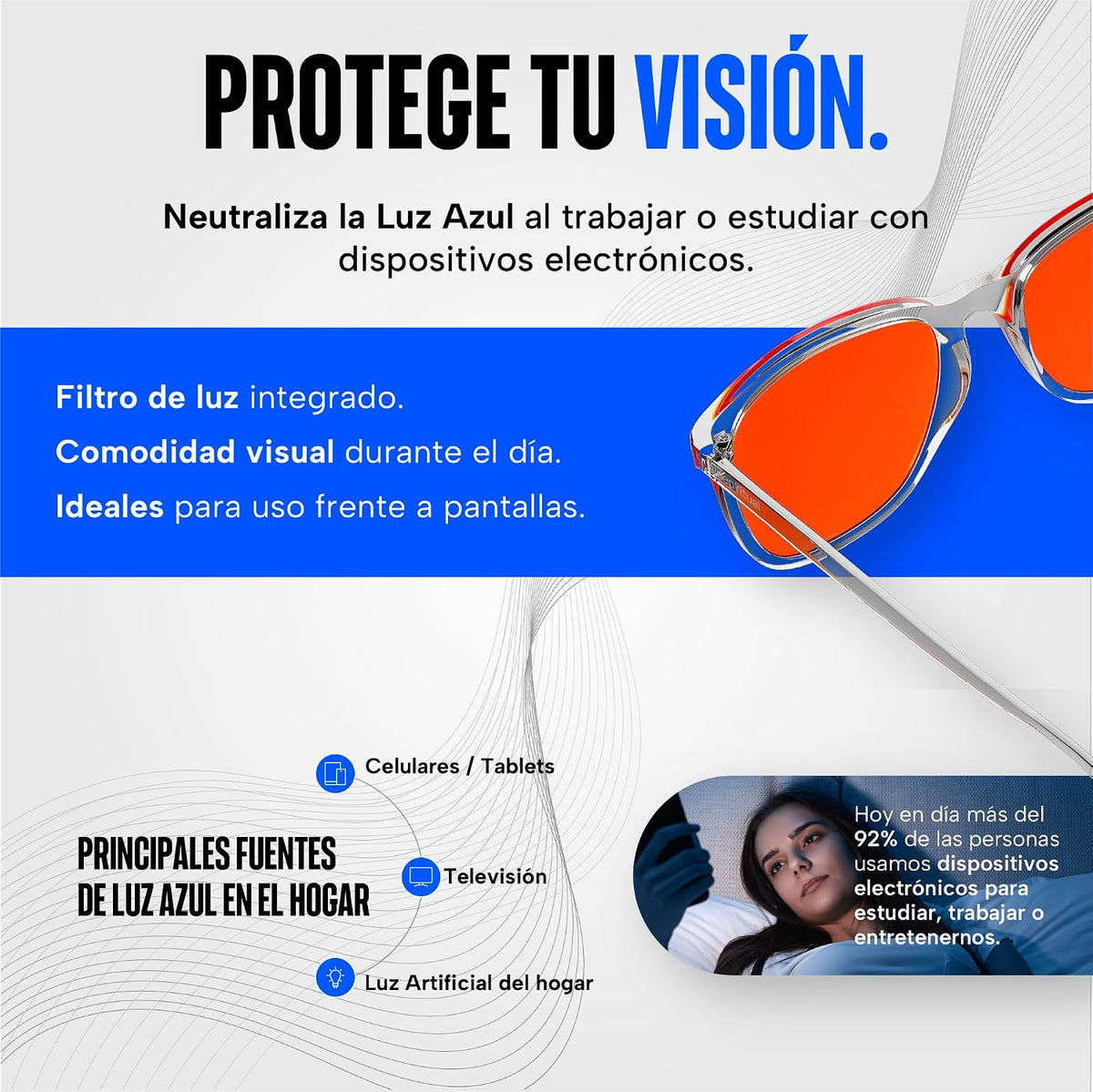 Sleep – Lentes nocturnos con filtro de luz azul 97%
